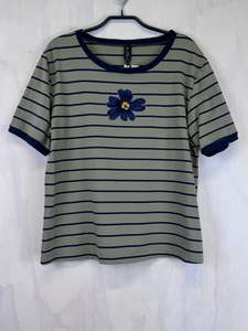Pluto: Pluto T | Sage Navy Stripe Daisy