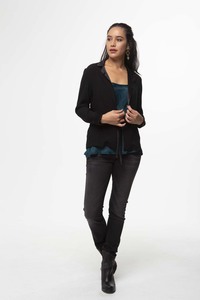 Vesta Tie Gala Jacket - Black Crepe sateen