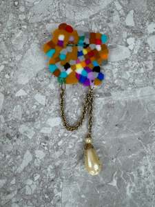 Kara Dodson | Hopeful Cloud Brooches | Pearl Fob