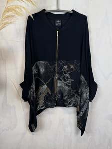 Tops Summer 24 25: Juna Drape Bomber | Black Swallow