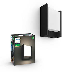 Philips Hue White Outdoor Fuzo Wall Lantern Black