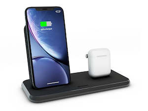 Zens Aluminum Dual Wireless iPhone / AirPods Charger Dock - White ZEDC06W/06 7438222410414