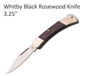 Whitby Black Rosewood Pocket Knife 3.25" LK608