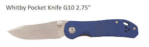 Whitby: WHITBY Pocket Knife G10 2.75" - Blue LK1208