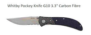 Whitby: WHITBY Pocket Knife G10 3.3" - Carbon Fibre LK104