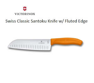 Victorinox Swiss Classic Santoku Knife w/ Fluted Edge - Orange 6.8526.17O