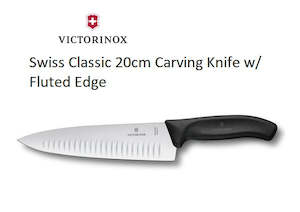 Victorinox: Victorinox Swiss Classic 20cm Carving Knife w/ Fluted Edge - Black 6.8063.20