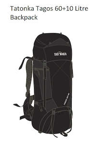 Tatonka: Tatonka Tagos 60+10 Litre Backpack - Black 6160.040
