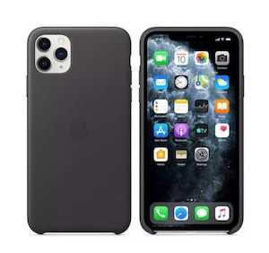 Apple iPhone 11 Pro Max Leather Case - Black