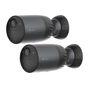 EZVIZ 8MP (4K) 2-Pack BC1C Outdoor IP65 Security Camera Bundle. 10400mAh Battery