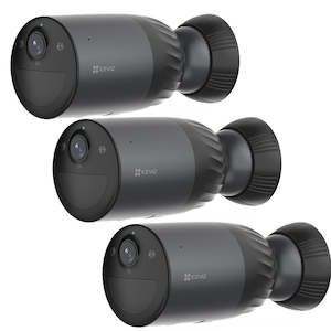 EZVIZ 8MP (4K) 3-Pack BC1C Outdoor IP65 Security Camera Bundle. 10400mAh Battery