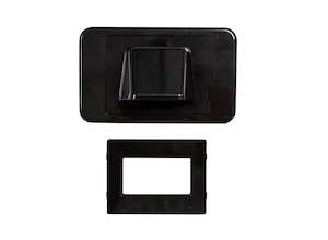 Outdoors: AMDEX Combination Flush & Bullnose Cable Management Wall Plate With Brush. Black