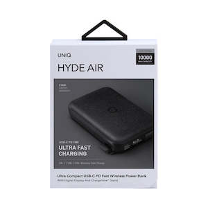 Uniq Hyde Air Powerbank 10,000mAh UBS-C PD Fast Wireless Charging - Charcoal
