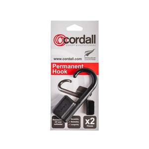 Solcor Cordall Adjustable Hook 2 Pack Black (Permanent)
