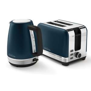Gifts For Her: Sunbeam Chic Collection Breakfast Pack Up Toaster + Kettle - Dark Blue