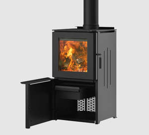 Highest: Masport Clutha Fireplace Freestanding Low Emissions Wood Fire Ash Pan + Flue