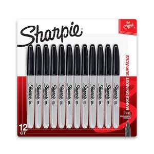 Sharpie Fine Point Permanent Marker Black 1812419 Blister Pack of 12 FEB PROMO