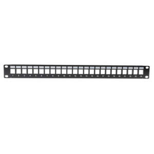 20 40: DYNAMIX Horizontal 19'' 1RU Unloaded 24 Port UTP Patch Panel. RoHS Numbered 1-24