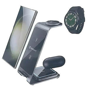 Chargers Power Accessories: Desktop 3-in-1 Phone Samsung Watch Earbuds 15W Fast Wireless Charging Stand