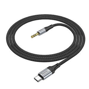 Cables: hoco Braided Nylon Universal Type-C to 35mm Aux Audio Cable 1m UPA26