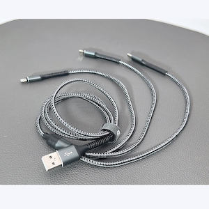 Cables: Mobie 3-in-1 USB to Type-C Lighting Micro Charging Data Cable 1.2m