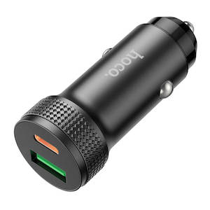 Car Charger: hoco. 38W Dual-Port Fast Car Charger with Aluminum Housing Z49B
