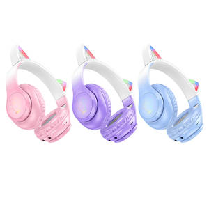 Wireless Headphones: hoco. Ergonomic Cat Ear Bluetooth Headset with LED Light W42