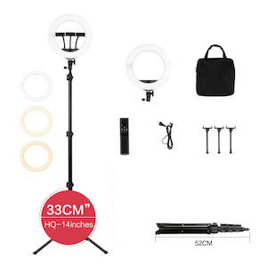 Ring Lights: HQ 14 inch(33cm) LED Soft Ring Light with 1.9M Tripod Stand & 3 Phone Holders