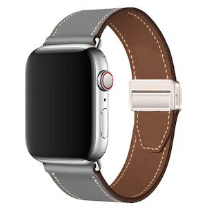 Mobie Full-Grain Cowhide Apple Watch Band with Magnetic Fold Clasp 42/44/45/46/49mm