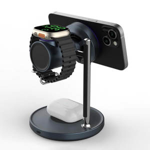 Chargers Power Accessories: Coteci Qi2 3-in-1 Wireless Charger with Cooling Fan for Apple Watch BS-025