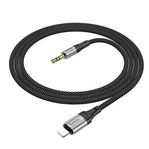 Cables: Hoco Nylon Braided Lighting to AUX 3.5mm Cable 1m UPA26