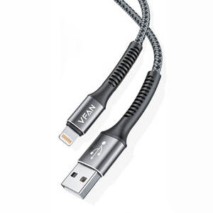 Cables: VFAN Lightning to USB-A 30W Nylon Braided Charging Data Cable 1m X22