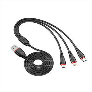Cables: VFAN 3 in 1 USB to Micro Type-C Lightning Charging Data Cable 1.2m X1