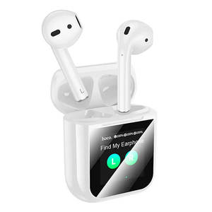 Wireless Earphones: Hoco Wireless TWS Earbuds with LCD Touch Screen Case EW80
