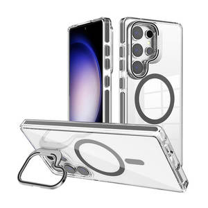 Phones: Samsung Galaxy S26 Ultra 2026 Rita Series Invisible Kickstand Crystal Clear Magsafe Case
