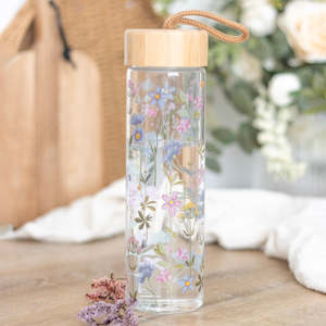 Giftware: Glass Water Bottle with Bamboo Lid