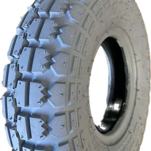 Mobility Scooter Accessories: Mobility Scooter Tyre 4.10/3.50-5 Grey with Round Edge & Block Tread - Reliable Grip & Comfort