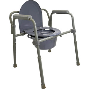 Toileting Aids: 3-in-1 Folding Commode — Bedside & bathroom solution