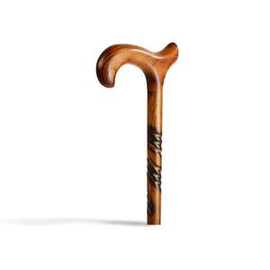 Walking Sticks: Handcrafted Cherry Twist Walking Cane - Natural Wood Walking Stick