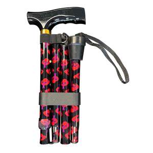 Folding Walking Stick - Red Hat Pattern
