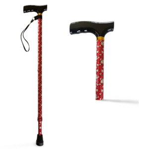 Walking Sticks: T Handle Walking Stick - Rose Pattern Lightweight Cane