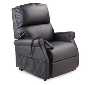 Monarch Dual Motor Power Lift Chair – Black Vinyl Rise Recliner NZ