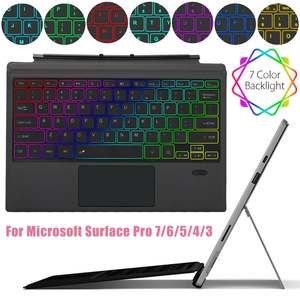 All: [R]Surface Pro Bluetooth Keyboard with light 1089D-C For Surface pro3/pro4/pro2017/pro6/pro7 Grey