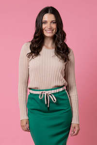 Pre Order: CHARLO - Pippa Knit Top (Beige)