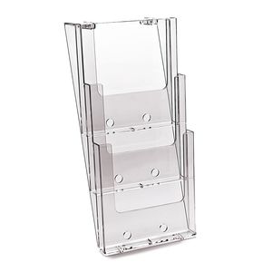 3 Compartment A4 Stacked Wall Mount Brochure Holder 3W230