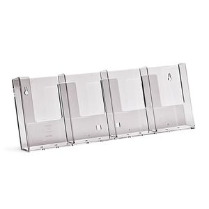 4 Compartment 1/3rd A4 Brochure Holder (with angle bracket for counter standing) 4W104-B