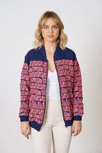 Jackets: One of a Kind Silk Pink and Blue Jacket