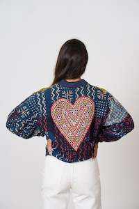 Festival: One of a Kind Yellow & Blue Bomber Jacket