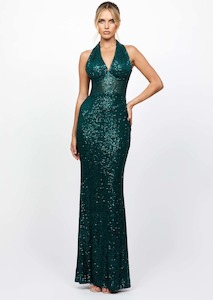 Products: Sequin Halter Gown B7908L