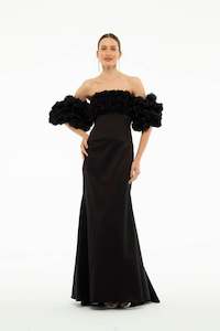 Products: Black Evening Gown with Detachable SLEEVE MCDR5583